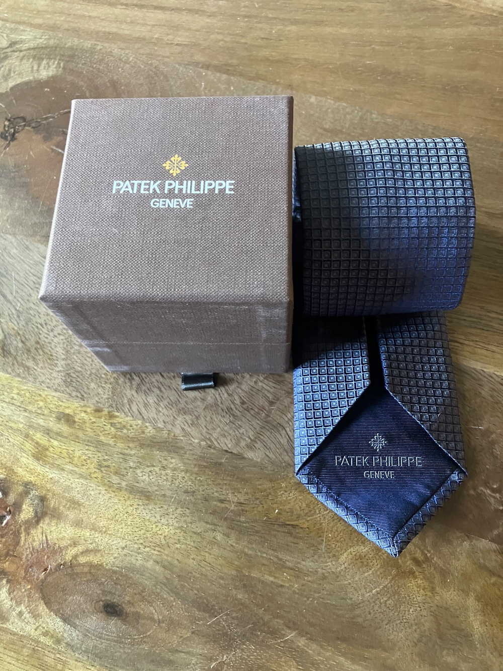 Patek Philippe Men's Textured Silk Tie in Dark Brown